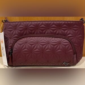 Flyer Satin Luxe VL Convertible Crossbody-Wine w/2 straps (No chain strap inc)